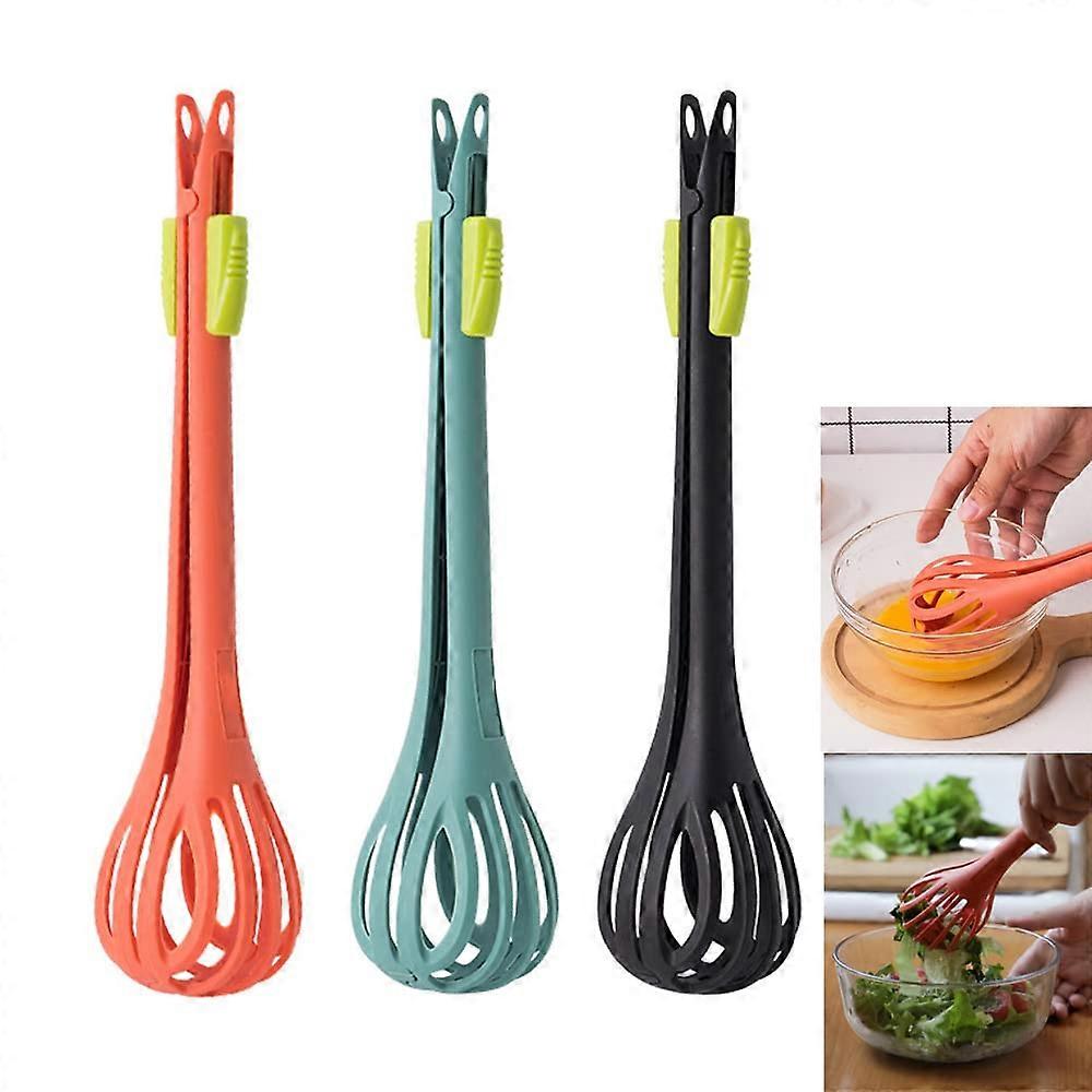 2-in-1 Food Clip & Egg Whisk, Multi-function Handheld Egg Mixer and Bread Clip, Kitchen Tool (3 Pcs)