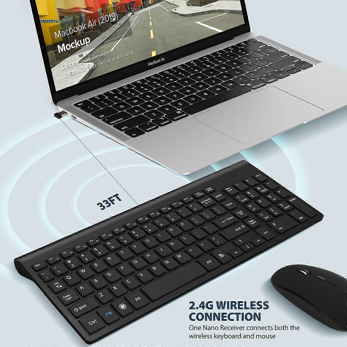 2.4G wireless keyboard and mouse set - black