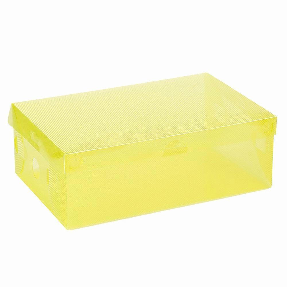 Hot-Sell-Foldable--Plastic-Shoe-Boxes--Organizer-Storage-Stackable-Tidy-Box YE