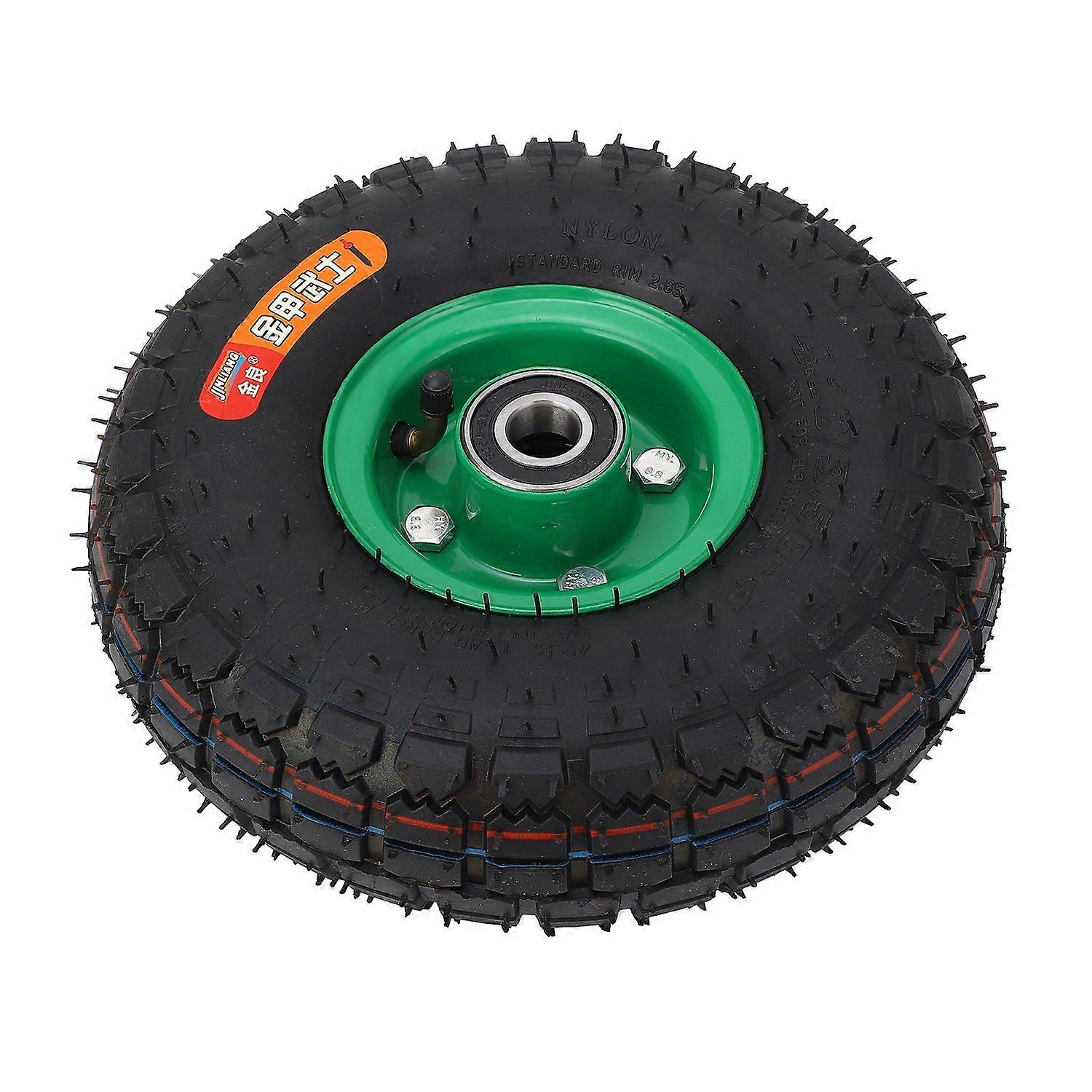 10 Inch Rubber Wheel Replacement 4.10/3.50‑4 Inflatable Wheel for Garden Cart Trolley Wheelbarrow 62