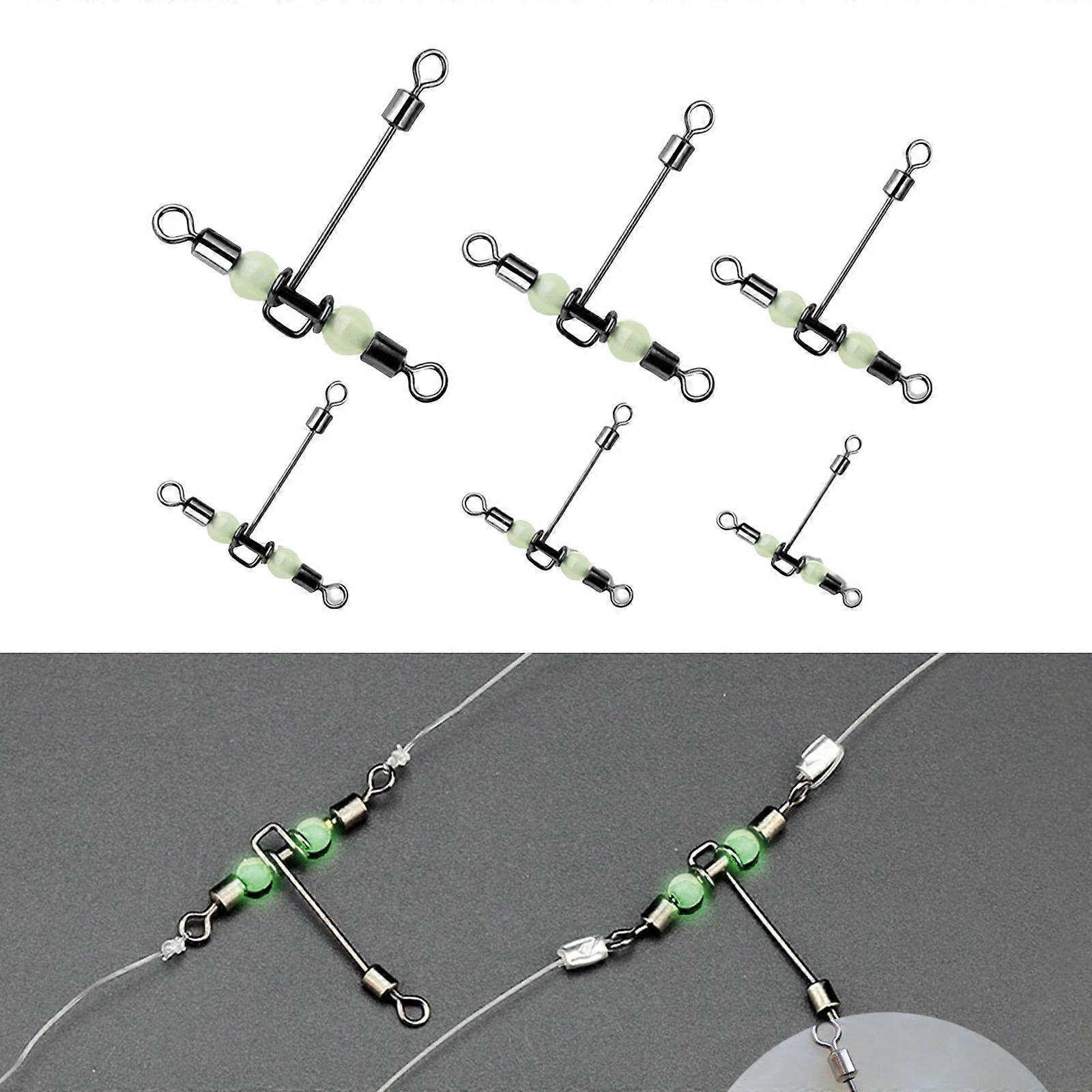 Fishing Swivels Rig Swivels 3 Way Swivels with Glow Beads Fishing Tackle Barrels Rolling Swivels