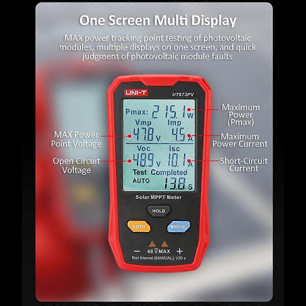 UNI-T UT673PV Solor MPPT Meter Photovoltaik Maximale Leistung Tester Peak Leerlaufspannung Kurzschluss