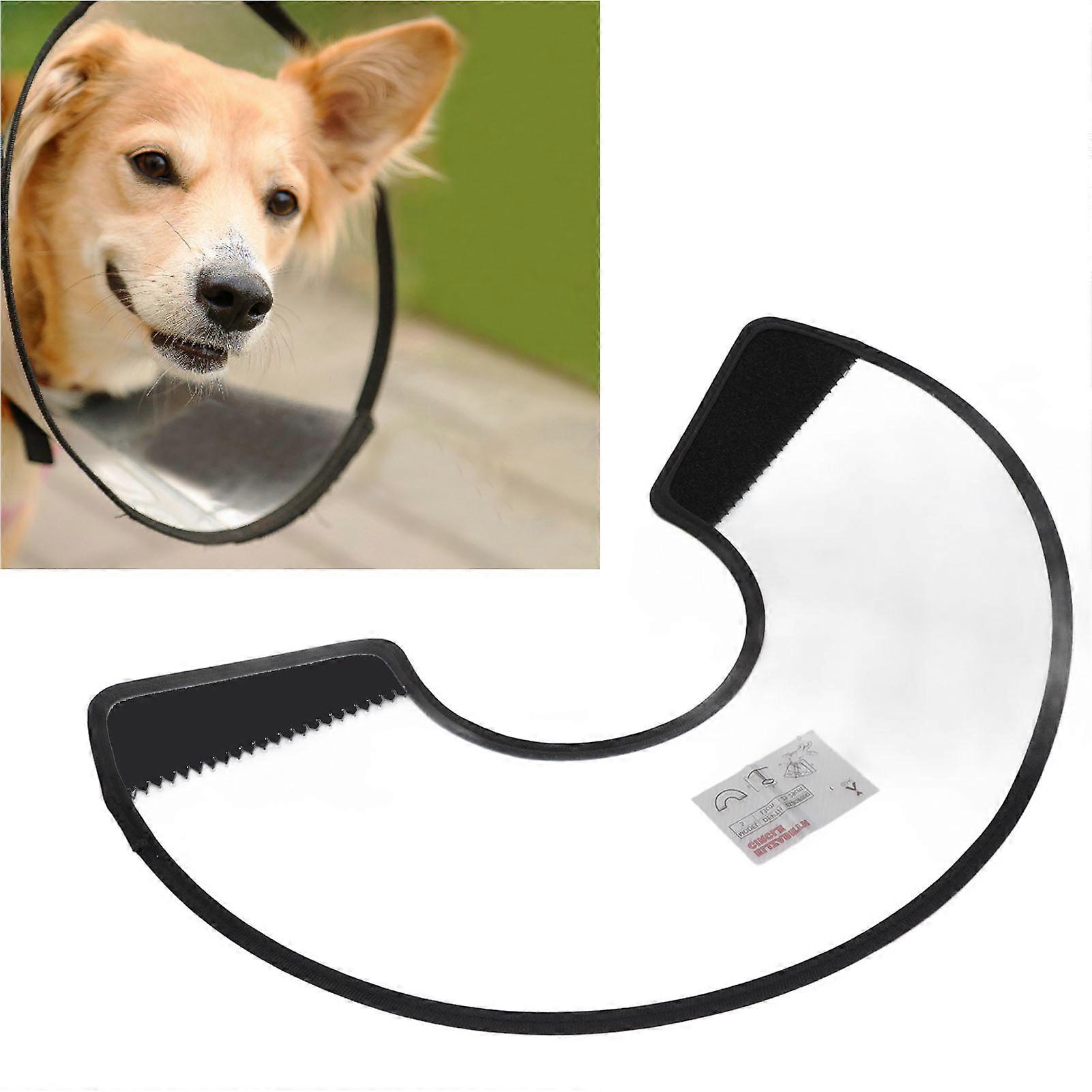 Adjustable Pet Cone Collar Type 7 Translucent PP Flannel Medium