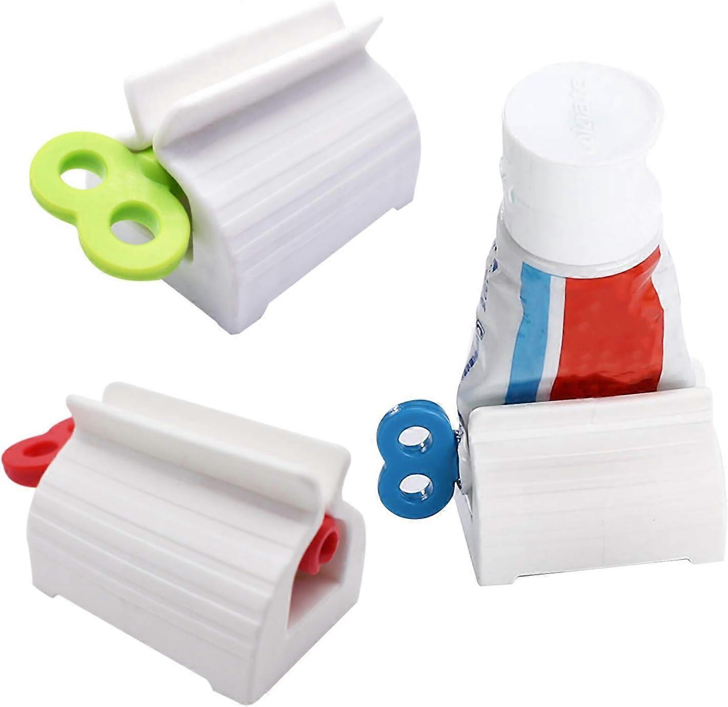 3pcs lazy toothpaste squeezer green, red and blue