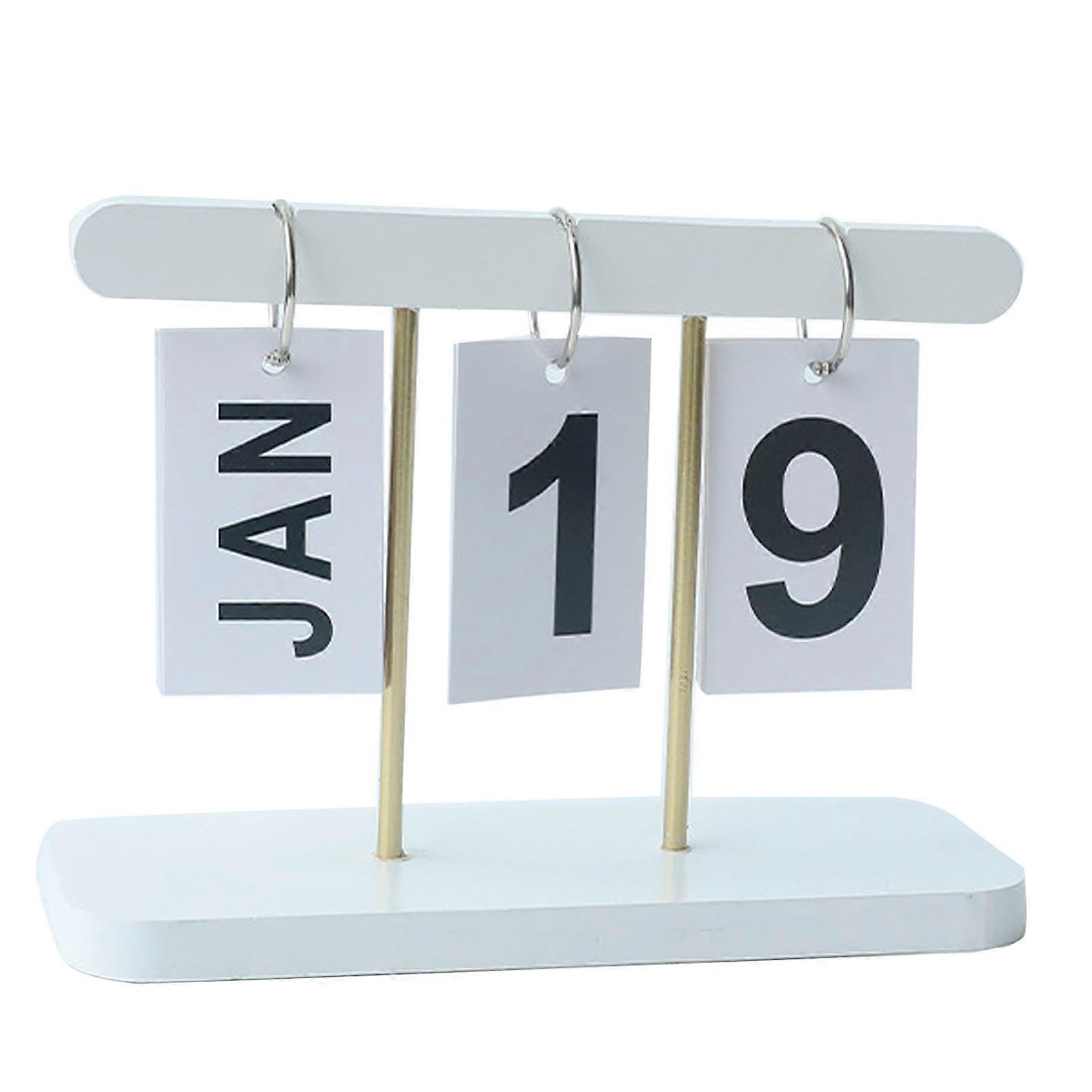 Modern Simplicity Wooden Desk Calendar, Standing Flip Calendar for Home Office Use Convenient To Carry, Exquisite Simple Fashionable Design