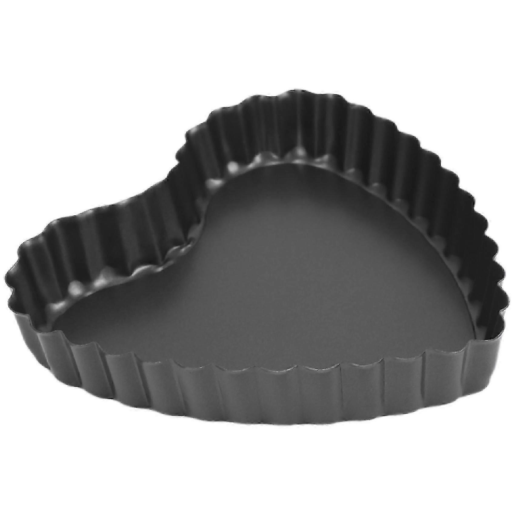 Mini Tart Pan 4 Inch with Removable Bottom Quiche Pan Nonstick Heart-Shaped Quiche Pie Pan Set of 6
