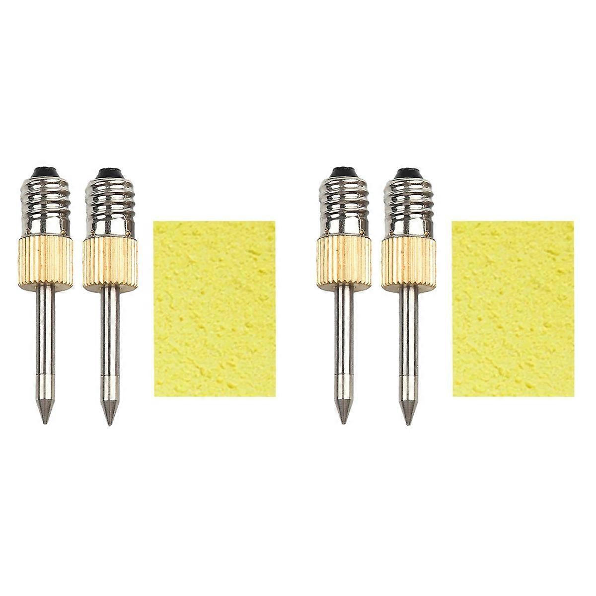4 Pcs Soldering Iron Tip with Sponge E10 Interface Welding Tips USB Soldering Tip Soldering Tools S