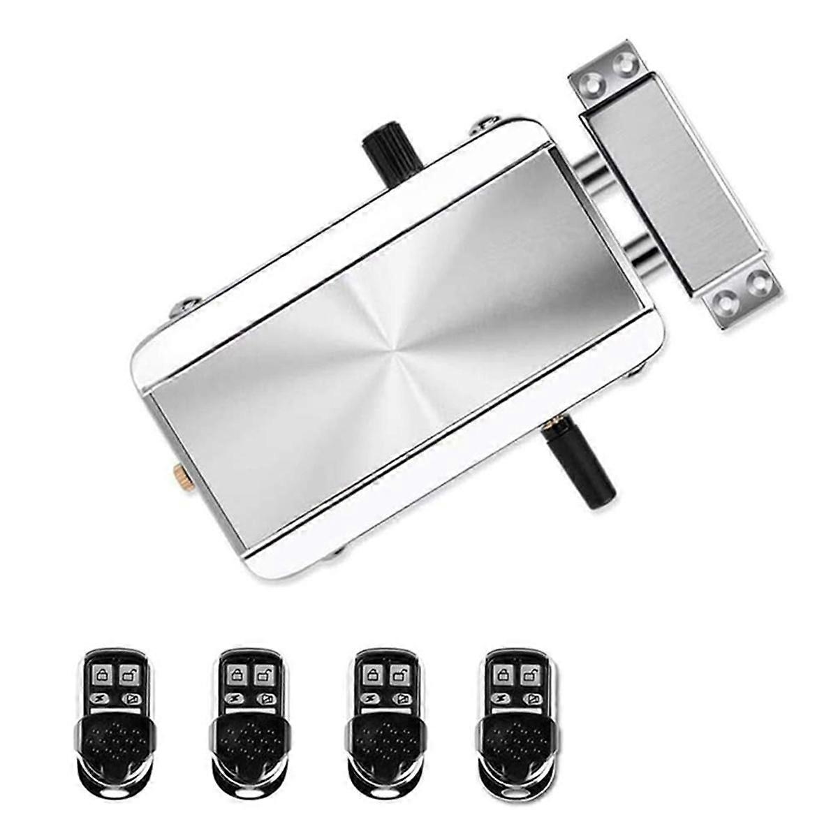 Electronic Door Lock,Smart Wireless Anti-Theft with 4 Remote Controls
