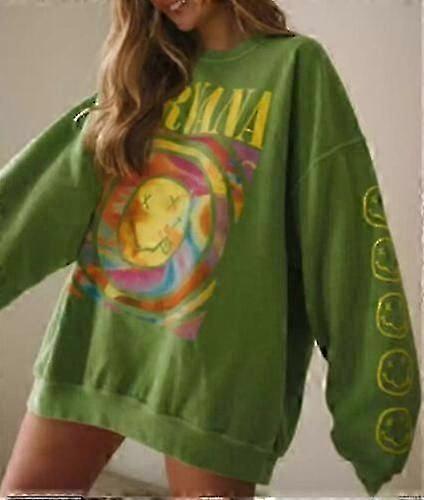 Nirvana Smiley Face Crewneck Collegepaita Heliconia Väri Nirvana Pusero