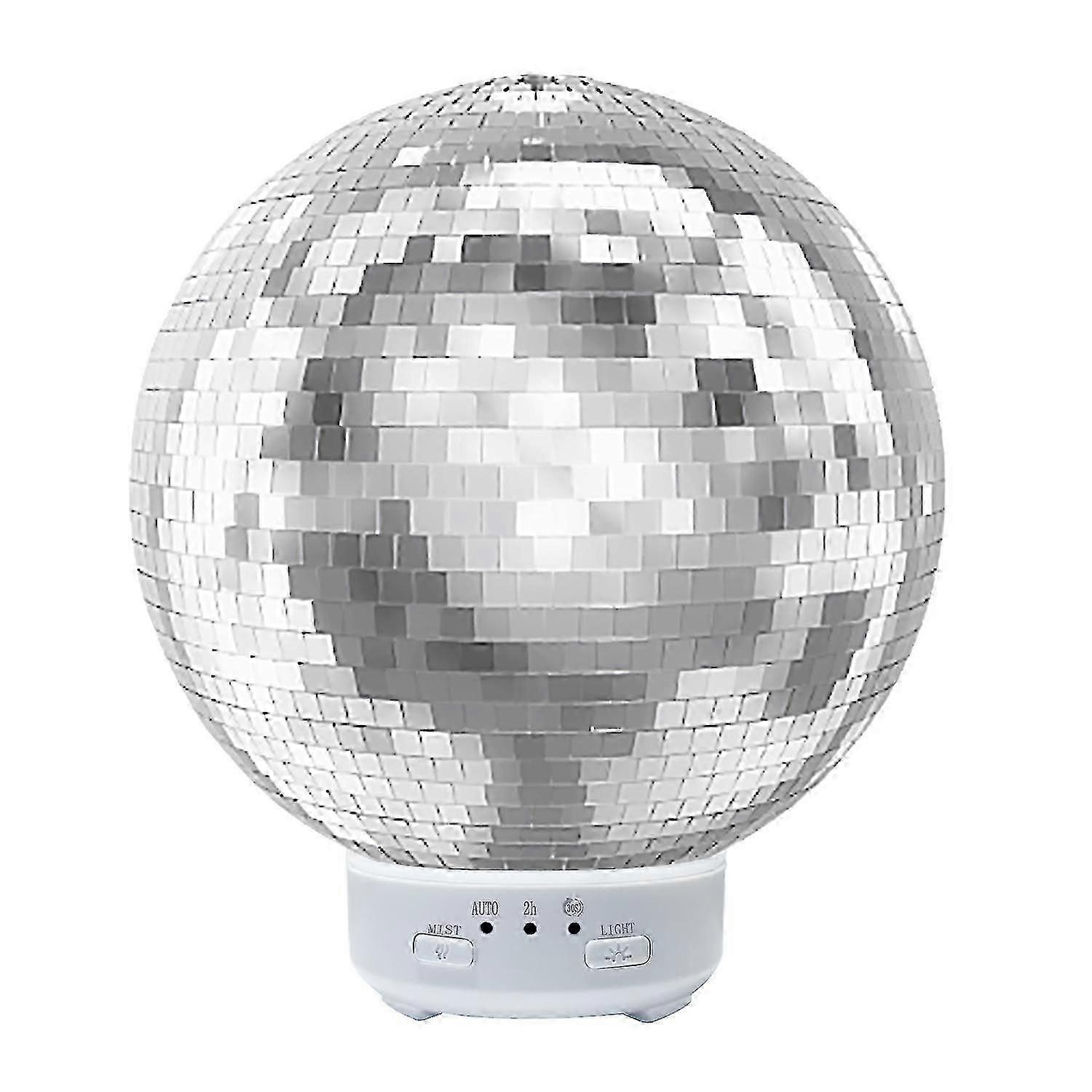 Diffuseur de boules disco rotatif, diffuseur d’huiles essentielles en verre w / 7 couleurs de lumière LED