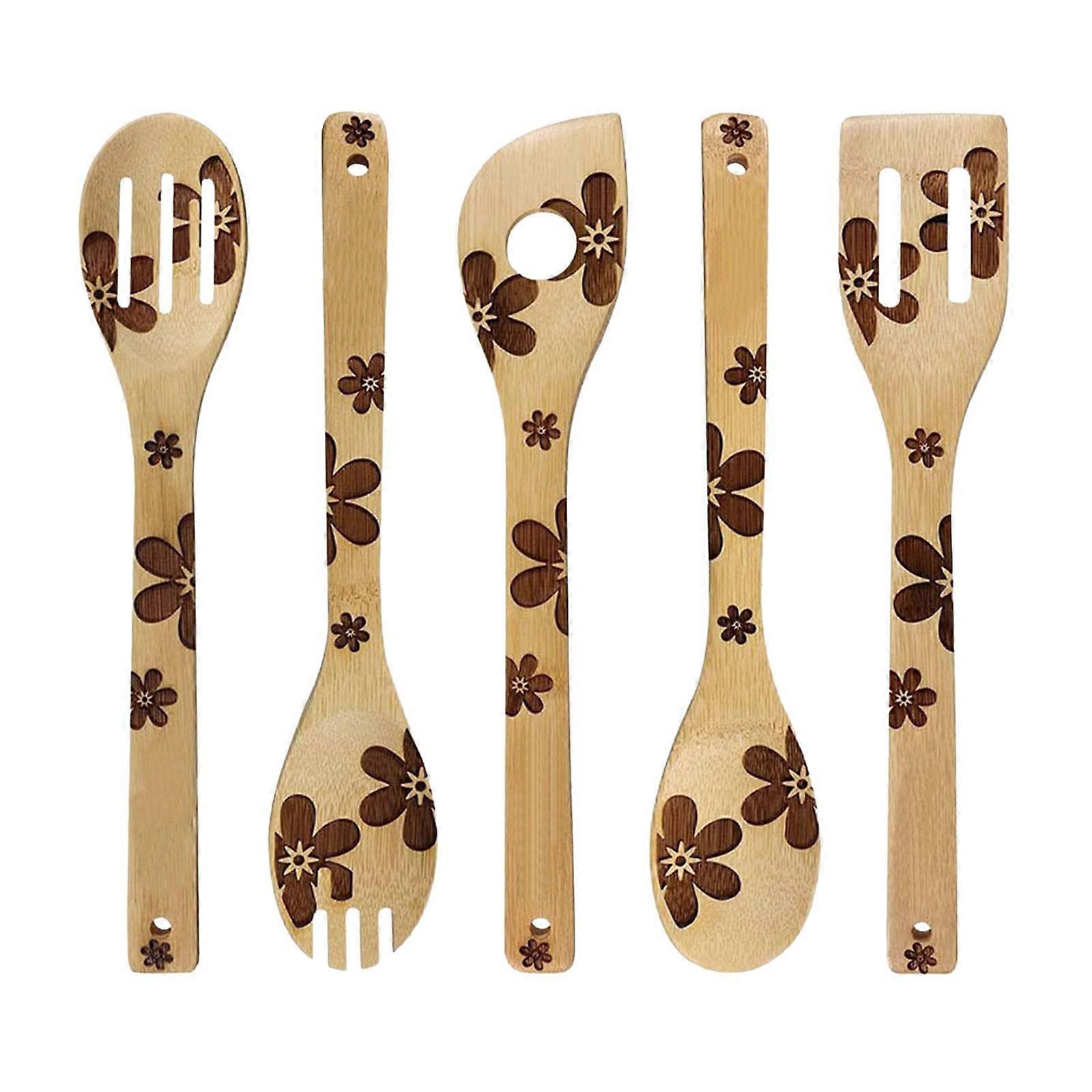 Radium Carving Spatula Spoons Set Slotted Spoon 5PC Tableware Gift Reusable
