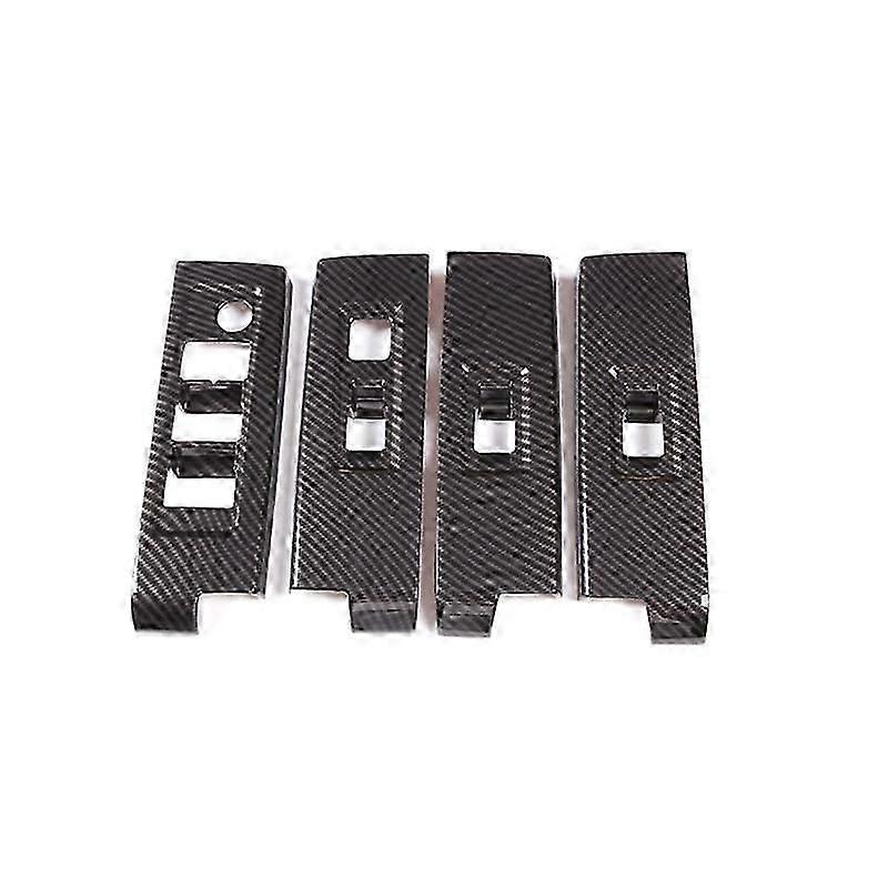 Car Carbon Fiber Window Glass Lift Button Trim Switch Cover Door Armrest Panel for 2022 2023 LHD