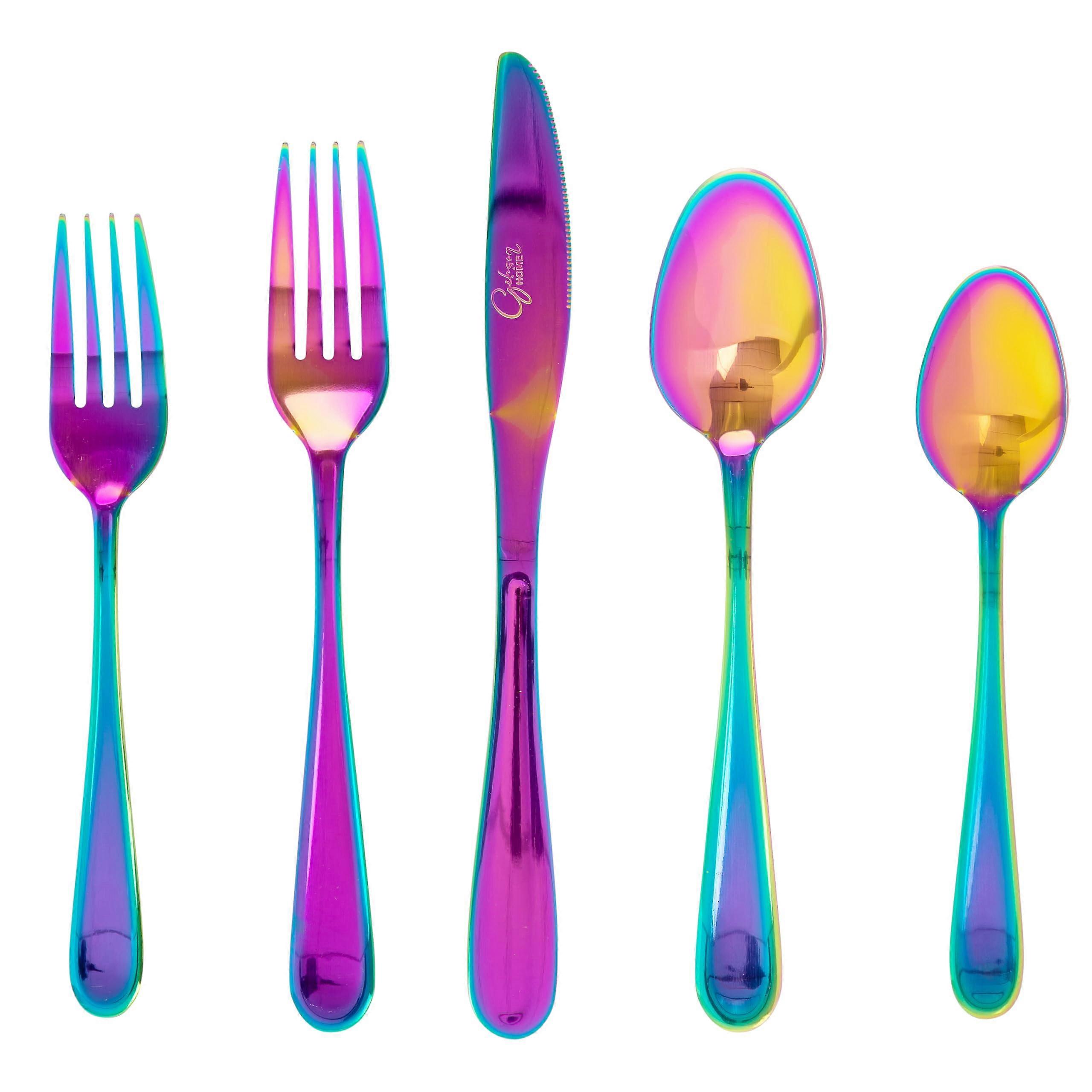 20 Piece Rainbow Flatware Set