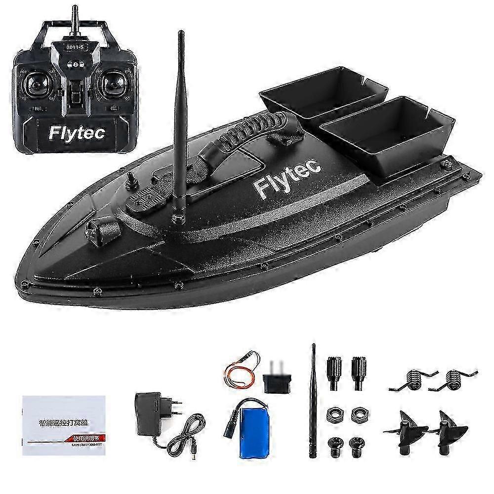 Flytec Fishing Bait Boat 500m Remote Control Bait Boat Dual Motor Fish Finder 1.5KG Loading with LED