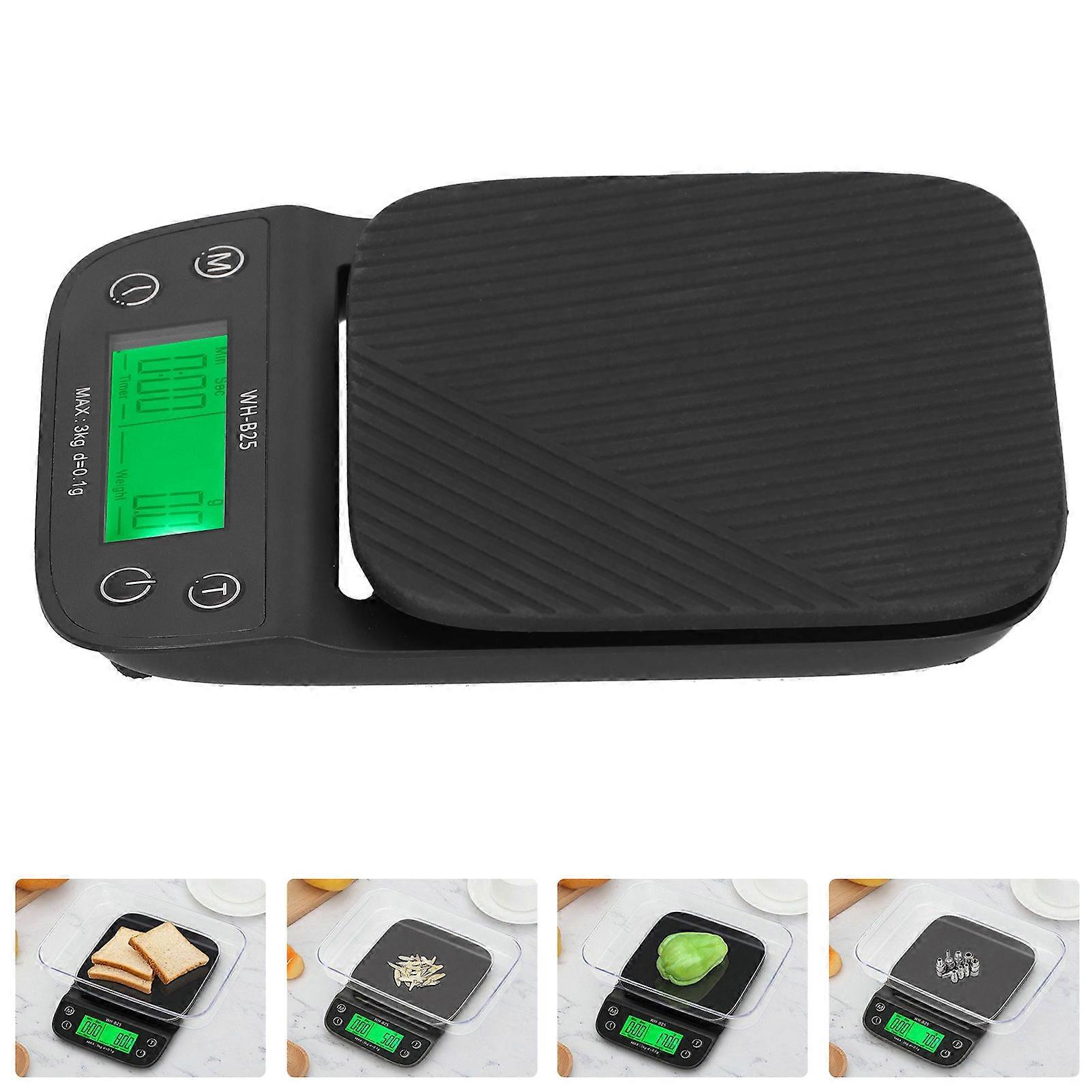 Coffee Kitchen Scale with Timer 3KG Max LED Display 19x13cm