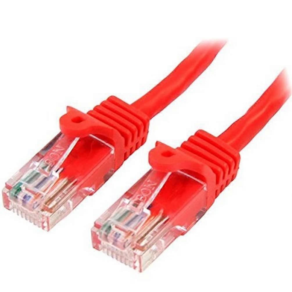 1 m Red Cat5e Snagless RJ45 UTP Patch Cable - 1m Patch Cord - Ethernet Patch Cable - RJ45 Male to Male Cat 5e Cable (45PAT1MRD)
