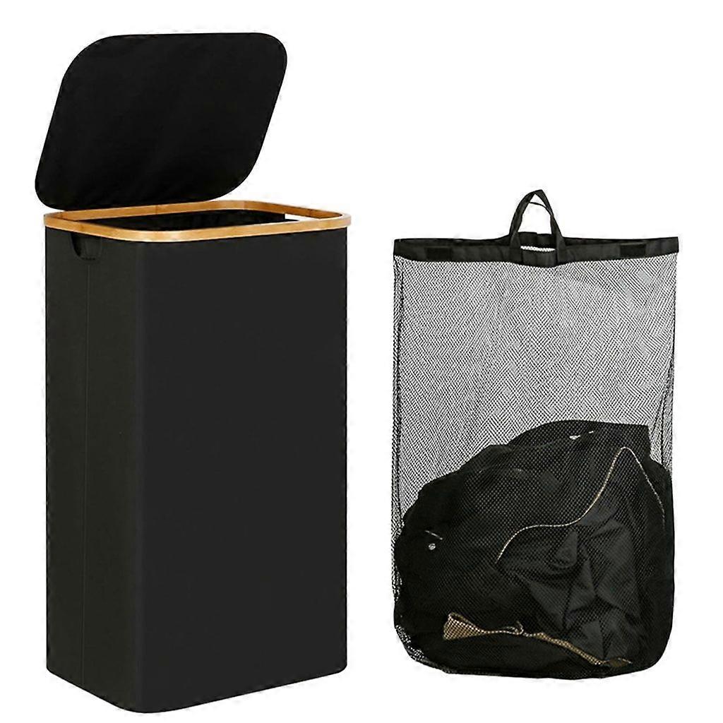 סלי אחסון דקורטיביים סל כביסה בעל קיבולת גדולה עם פחי אחסון מכסה