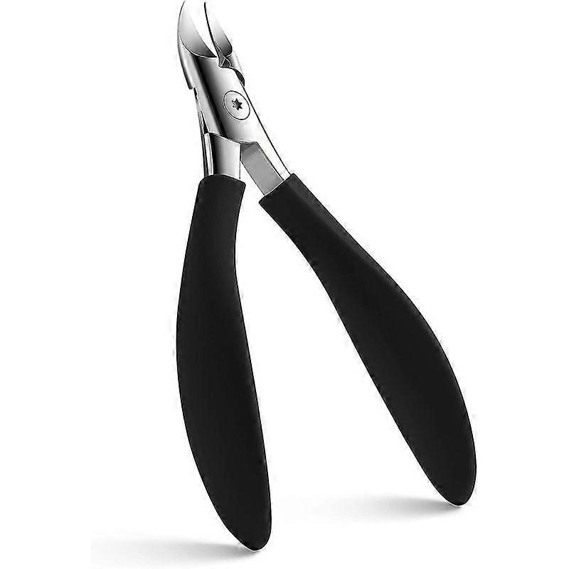Black Nail Scissors-Professionals-Rough Tip Precision Nail Scissors Stainless Steel Nail Scissors Soft Handle (One Piece)
