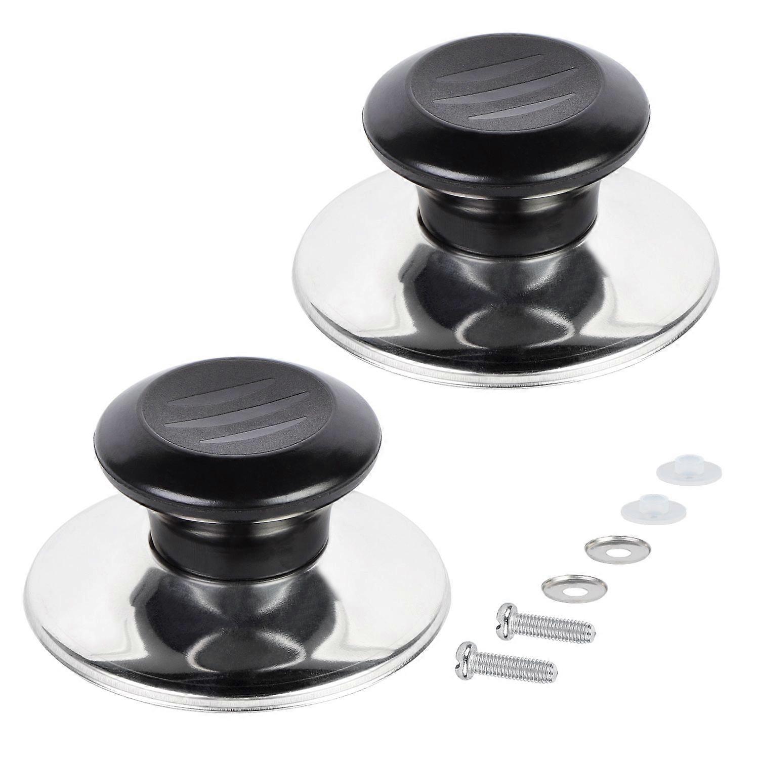 2PCS Pot Lid Knobs, Stainless Steel Replacement Handles for Cookware