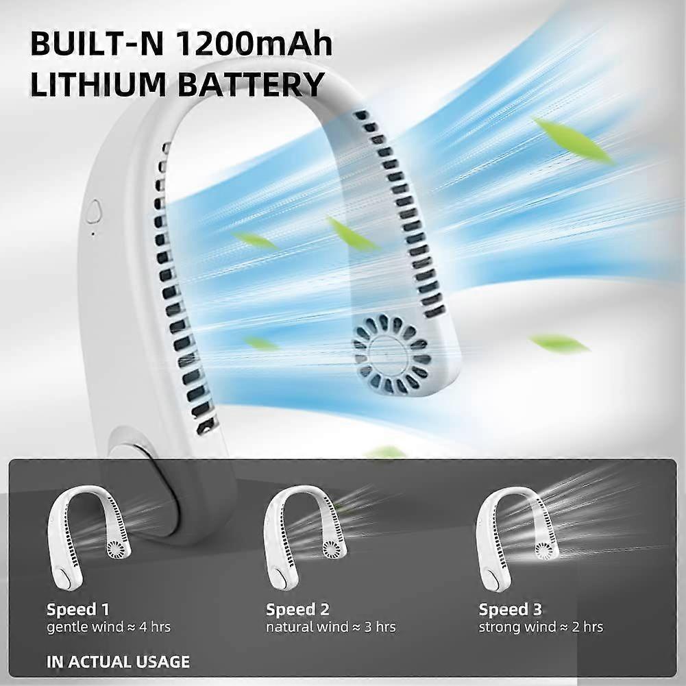 Portable Bladeless Neck Fan (White)