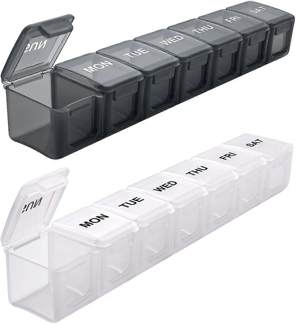 Extra Large Weekly Pill Organizer 2 Pcs, Daily Pill Cases