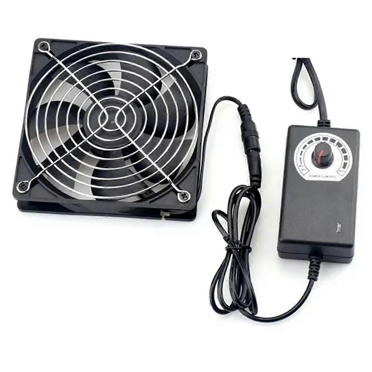 Ventilateur de refroidissement 120 mm 2700 tr/min avec contrôleur 12 cm 12 V BTC pour châssis de machine, poste de travail, radiateur