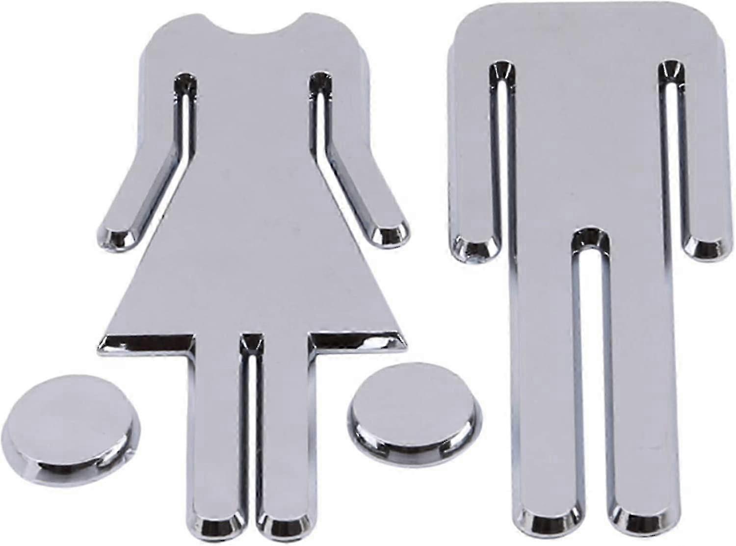 المرحاض علامة ذاتية اللصق ملصقات الباب الذكور والإناث علامات الباب لمطعم المتجر (12cm) (d-f-4)