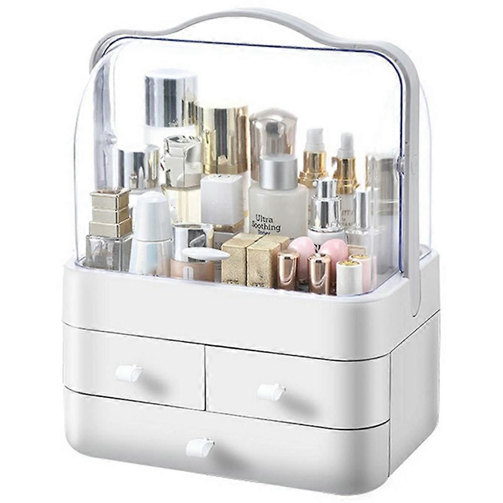 Extra Large Size Cosmetic Organizer with Drawers Dustproof Makeup Skincare Products Storage Box - Iv