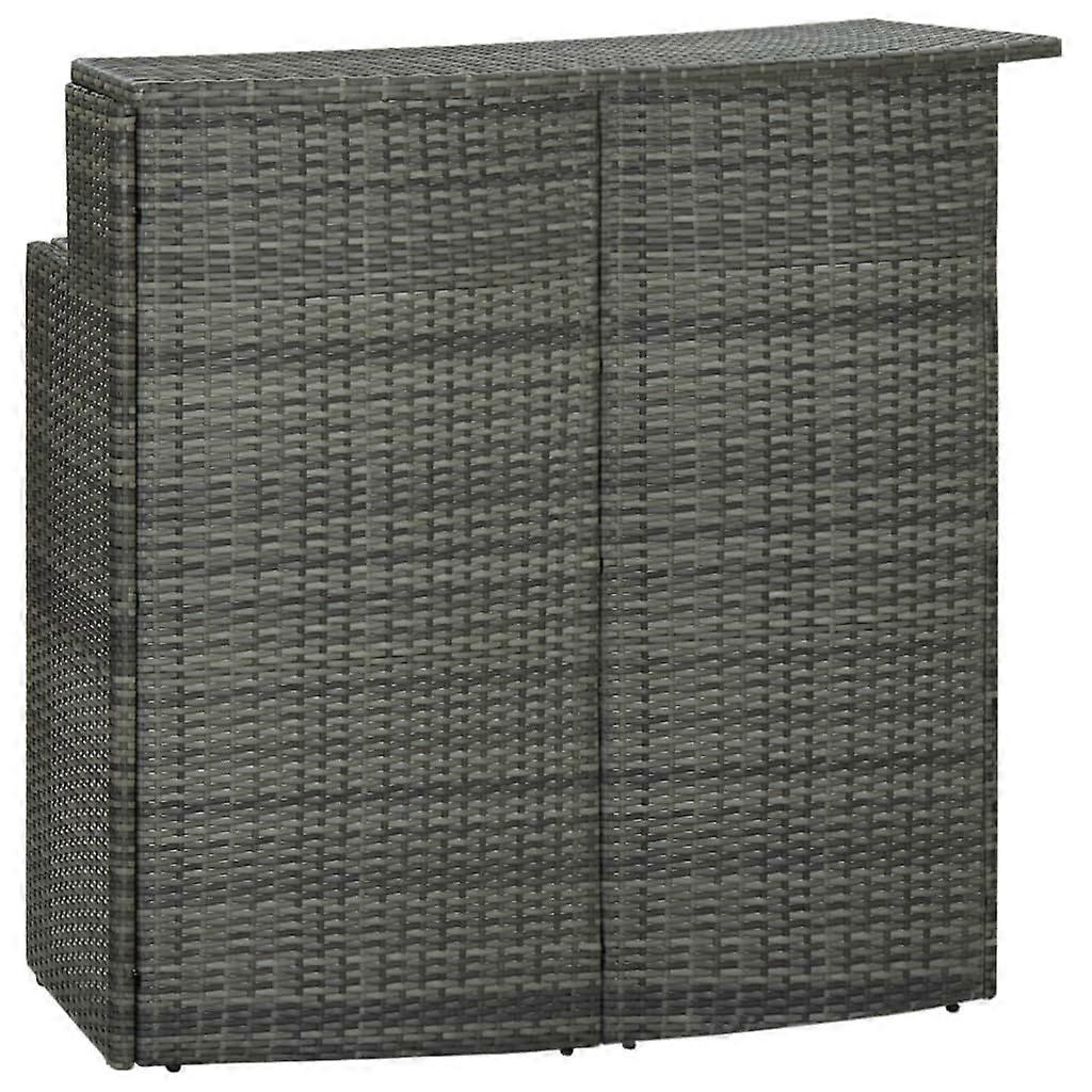 Garden Bar Table Grey 120X55x110 Cm Poly Rattan Bar Tables