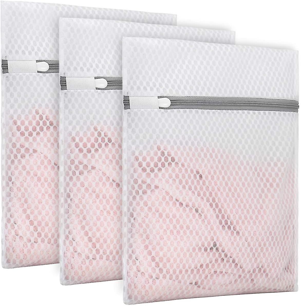3pcs Durable Honeycomb Mesh Laundry Bags For Delicates