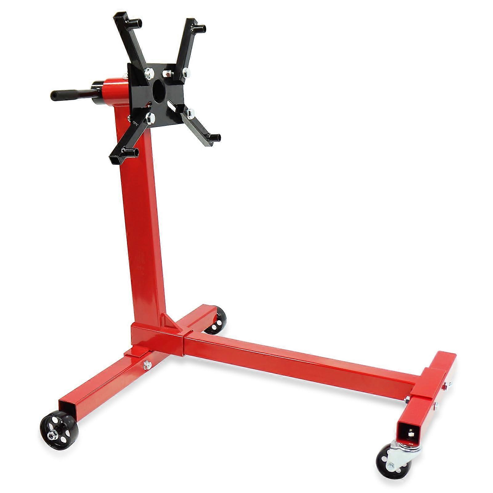 Rotating Engine Stand, 1000LBS Capacity 360 Degree Rotating Head Adjustable Motor Stand with Arms and Caster Wheels, Auto Truck Motor Dolly Mover Jack