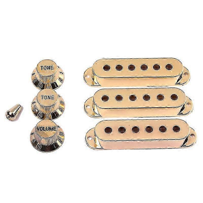 Guitars Pickup Cover & 1V2T Knob Switch Tip Set of 3 6 Hole Single Coil