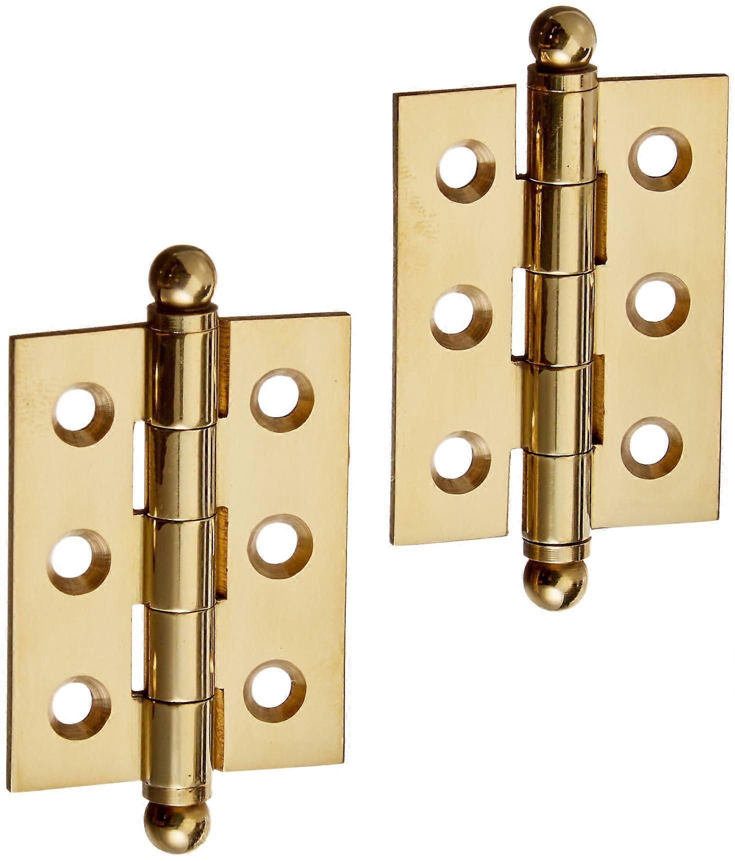 CH2015U3-UNL Solid Brass Cabinet Hinge, 2-Inch x 1-1/2-Inch with Ball Tips, Durable and Stylish Hardware for Cabinets