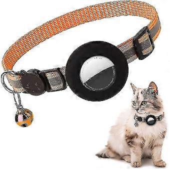 Airtag Cat Collar, Reflective Airtag Cat Collar With Bell And Silicone Waterproof Airtag Holder