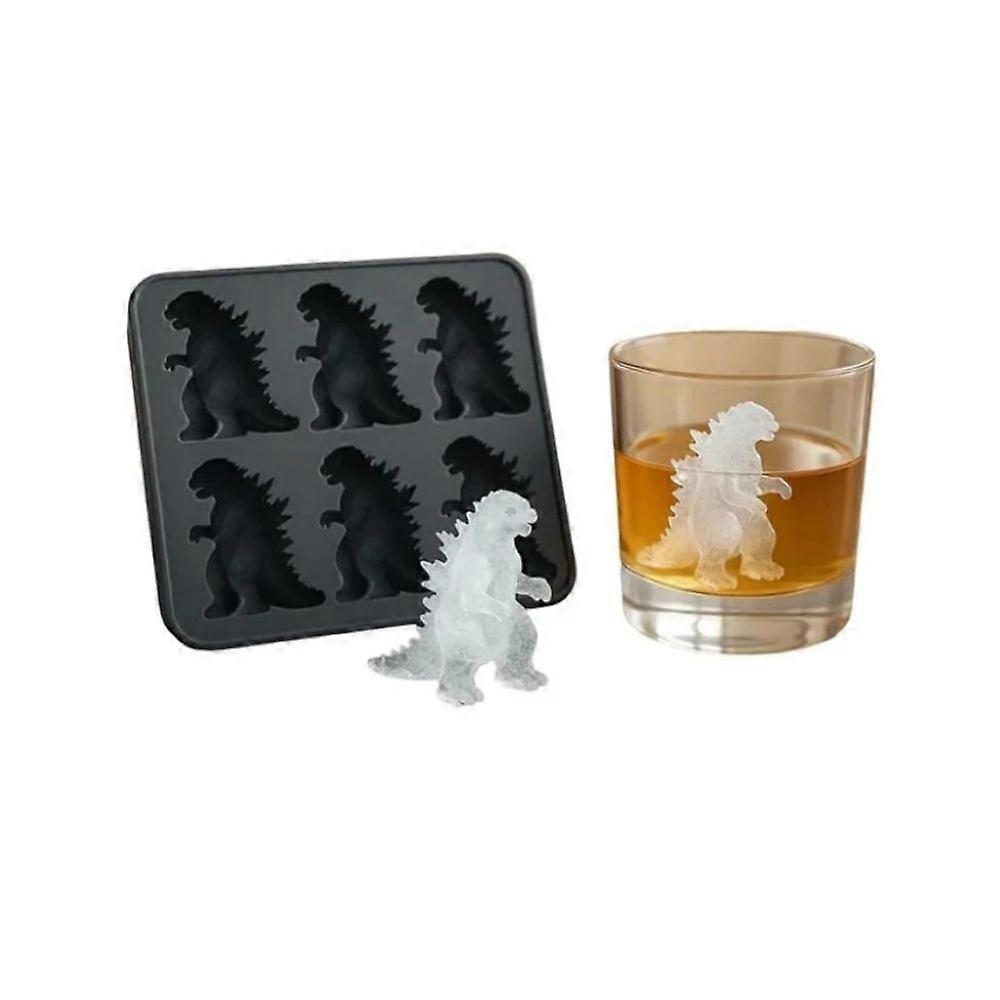 Dinosaur Ice Cube Mold,Freezer Safe Ice Cube Maker for Summer Drinks,6 Cavity