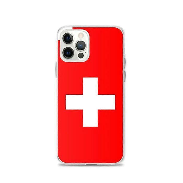 iPhone Case - Multicolored - Swiss Flag - Flexible - Unique Design - Compatible with iPhone 12 Pro