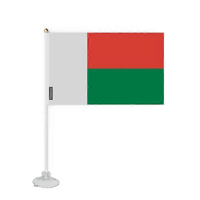 Flag - Madagascar - Mini Suction Cup Flag - 20 x 30 cm - Polyester - Double-Sided Print