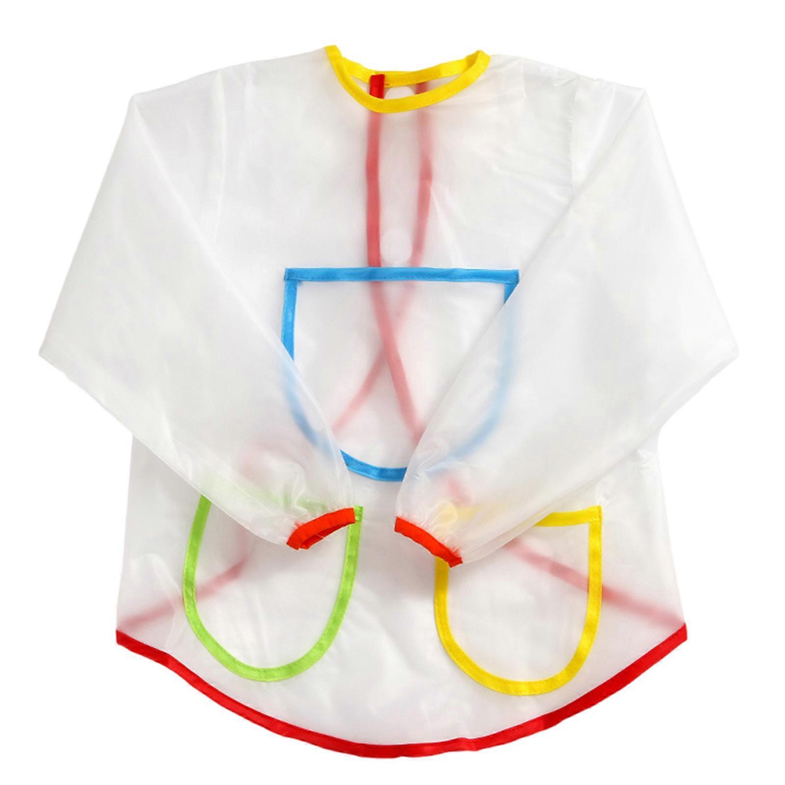 Kid Painting Apron Waterproof Art Smocks for Ages 3-8 with Long Sleeves and 3 Handy Pockets Multiple Functional Apron