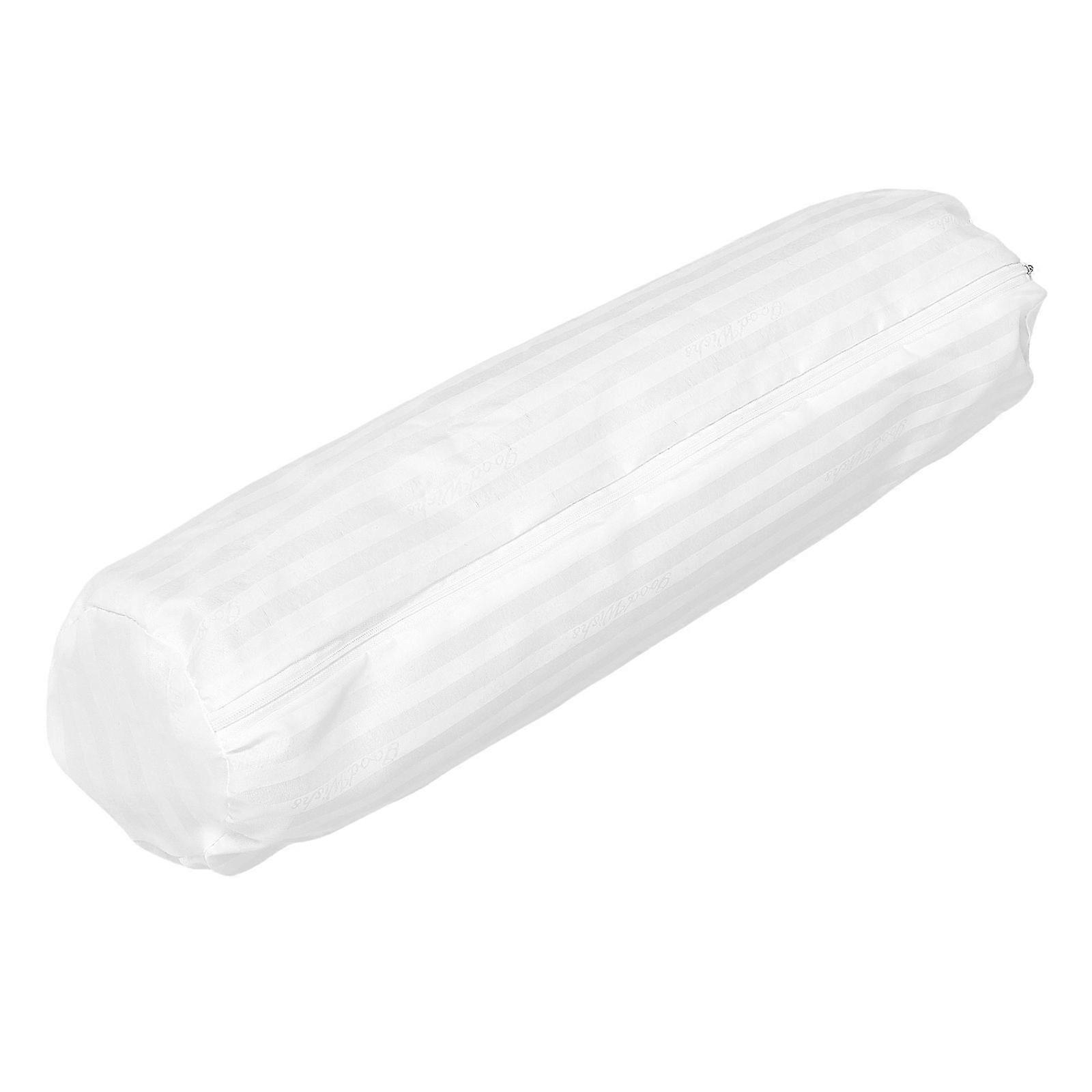 Roll Zip On Pillowcase Comfortable Pillowcases for Neck Support Soft Cushion Case Round Neck Pillow Covers Bolster Pillow Case White 20 x 80 CM