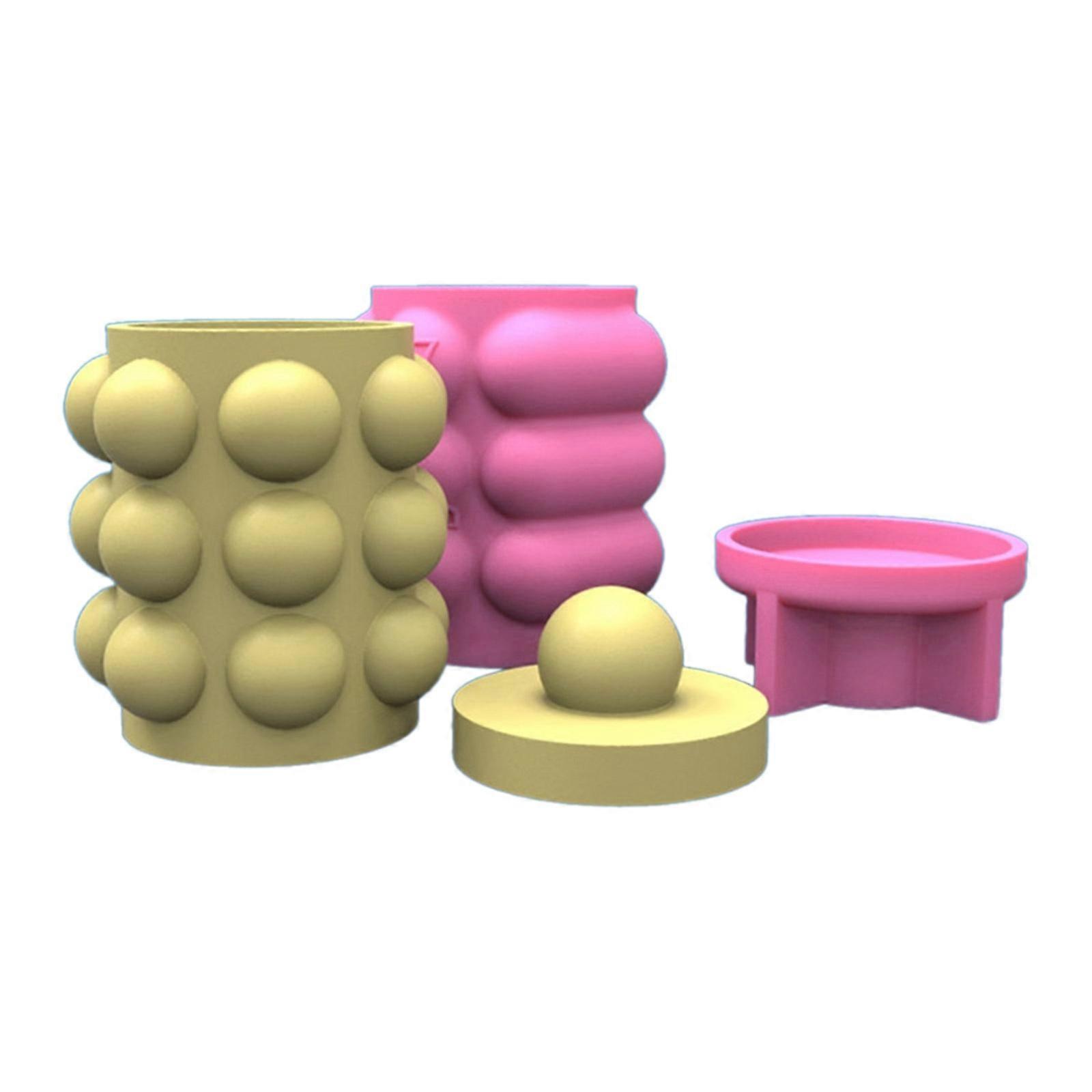 Bubble Storage Box Silicone Molds DIY Concrete Casting Flower Pot Mold Candlestick Ornament Making Tool Easy to Clean