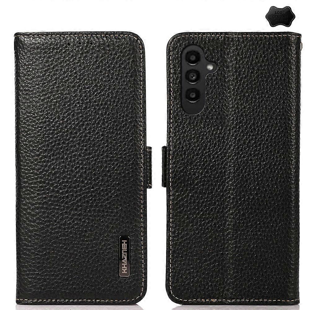 KHAZNEH Side-Magnetic Litchi Leather RFID Phone Case