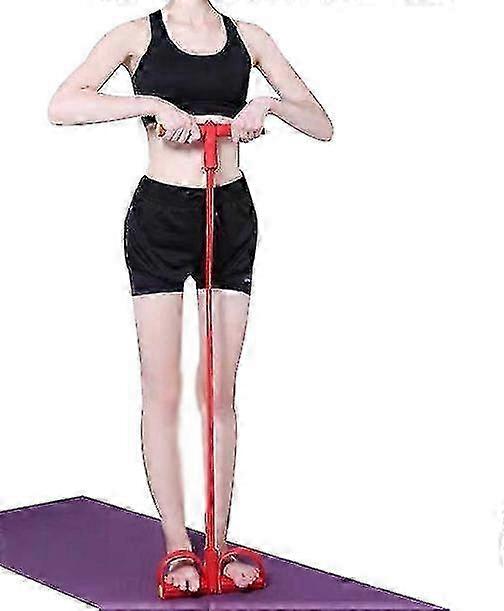 Bärbar justerbar sit-up-hjälp för muskelträning - Röd