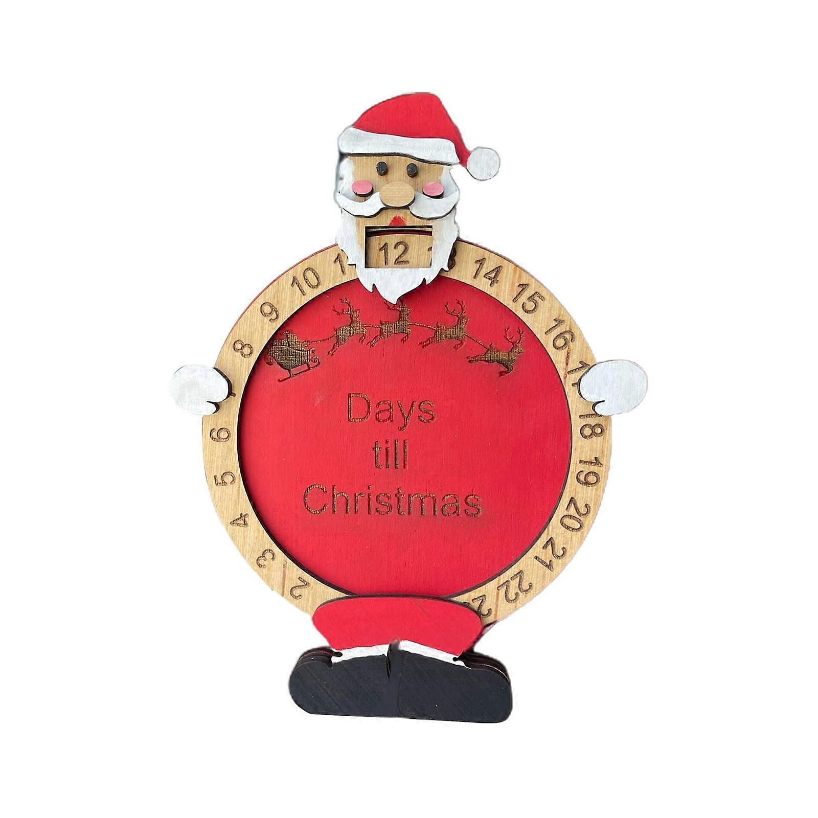 Ημερολόγιο αντίστροφης μέτρησης Άγιου Βασίλη, ξύλινο ημερολόγιο έλευσης Χριστουγέννων επαναχρησιμοποιήσιμο ημερολόγιο αντίστροφης μέτρησης για το σπίτι