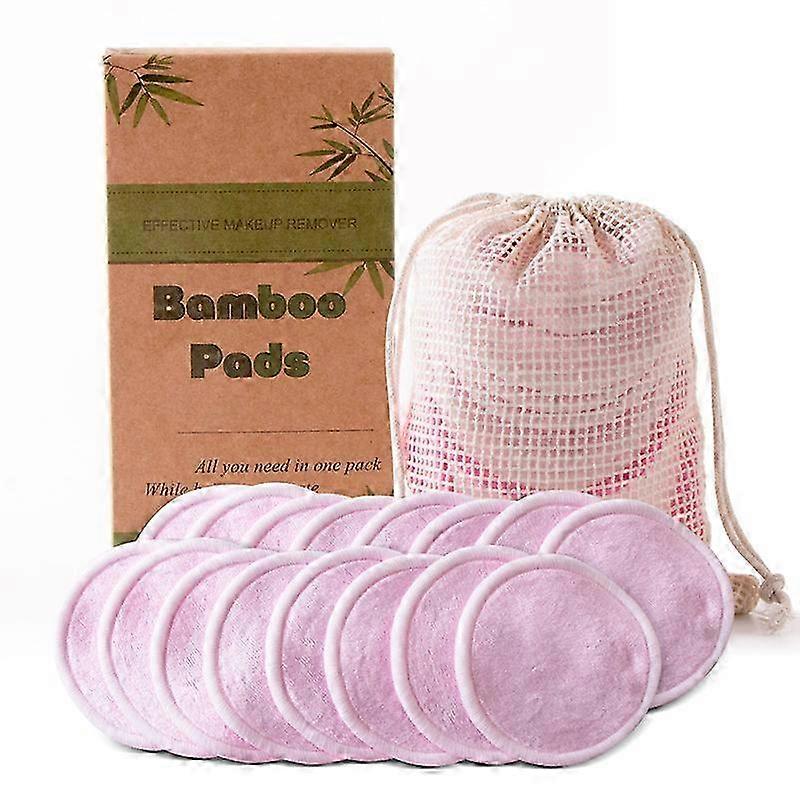 16 Reusable Makeup Remover Pads | Eco Friendly Bamboo Cotton Rounds | Zero Waste Beauty Products | Soft for All Skin Types | Facial Cleansing Wipes