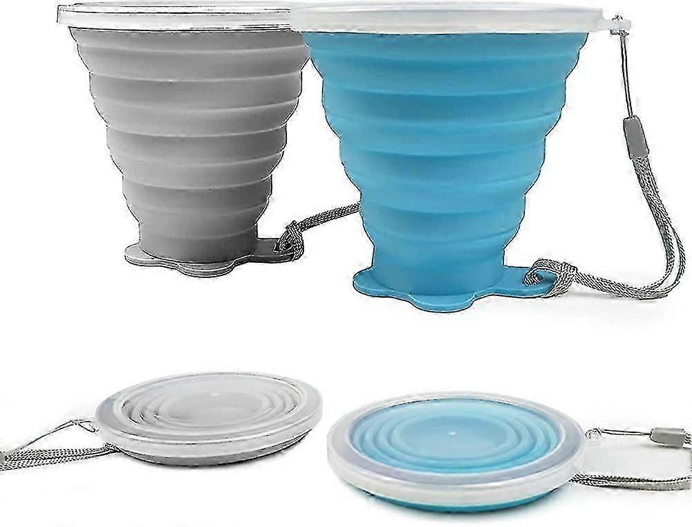 Collapsible Silicone Cups, 2 Pack Bpa Free Collapsible Travel Cups, Collapsible Silicone Cups With
