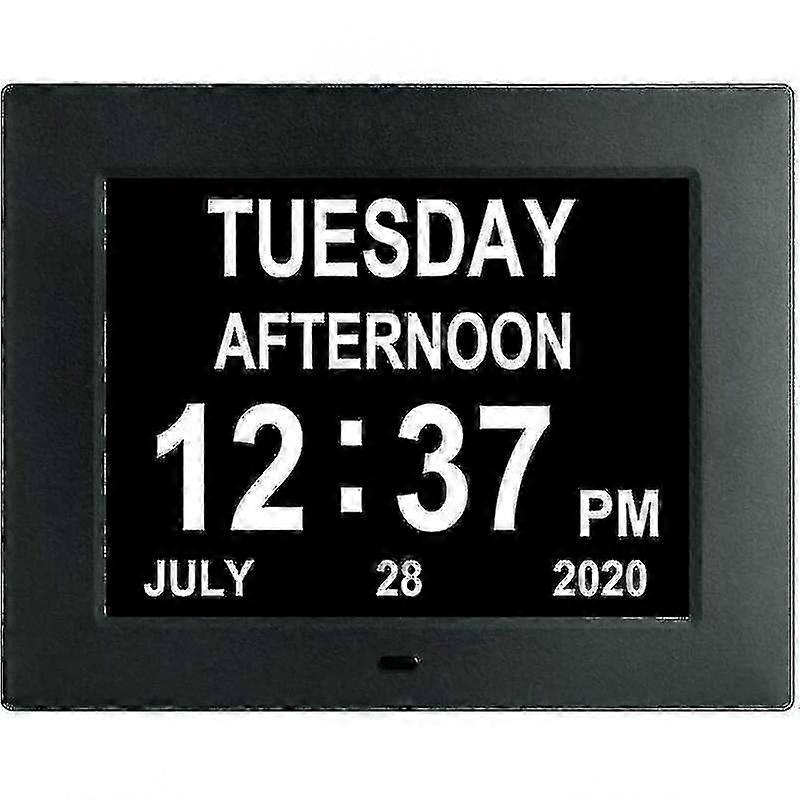 Large Display Digital Clock Calendar with Clear Unabbreviated Day and Date for Easy Reading