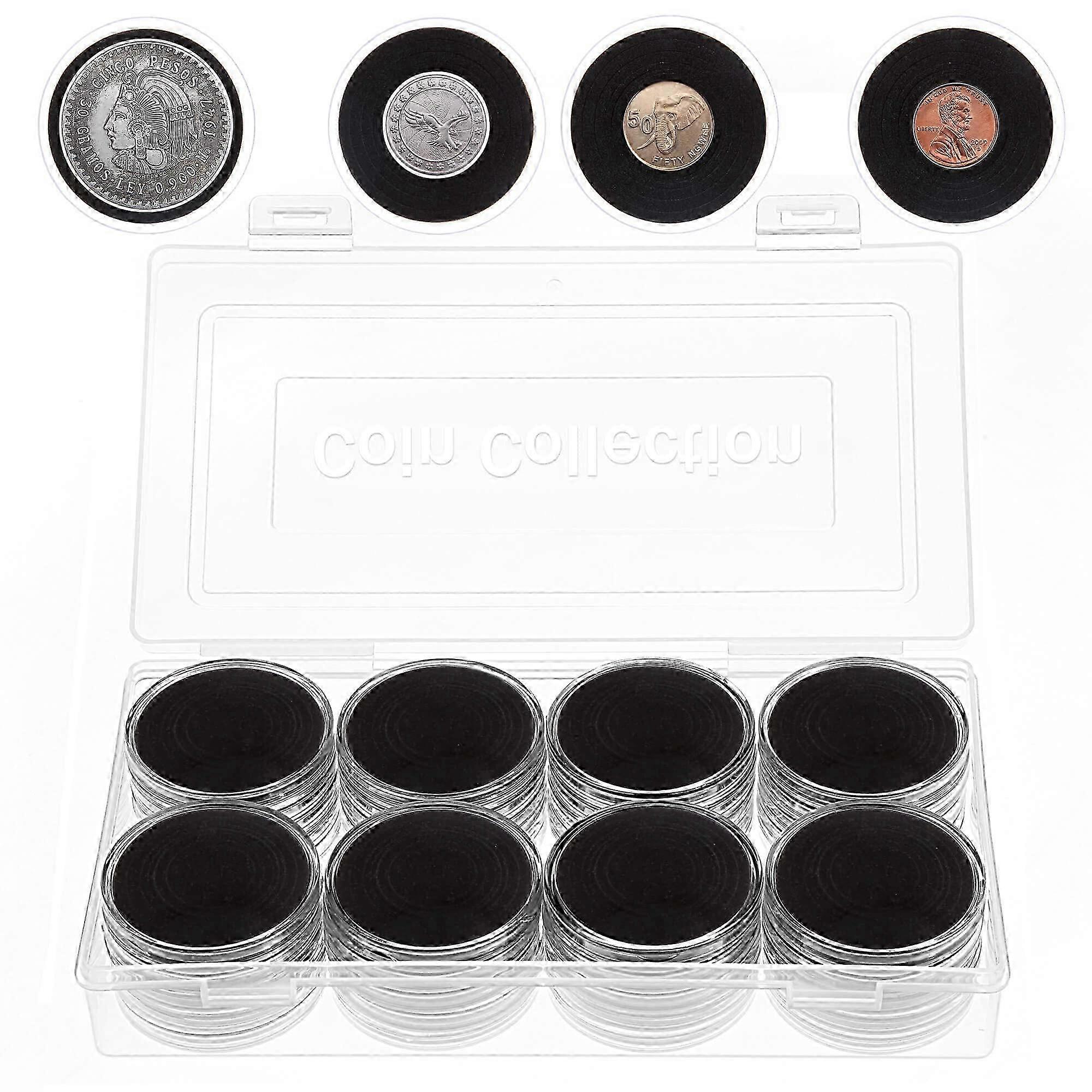 46mm Coin Capsules, with Foam Gasket and Plastic Storage Box, for Coin Collection