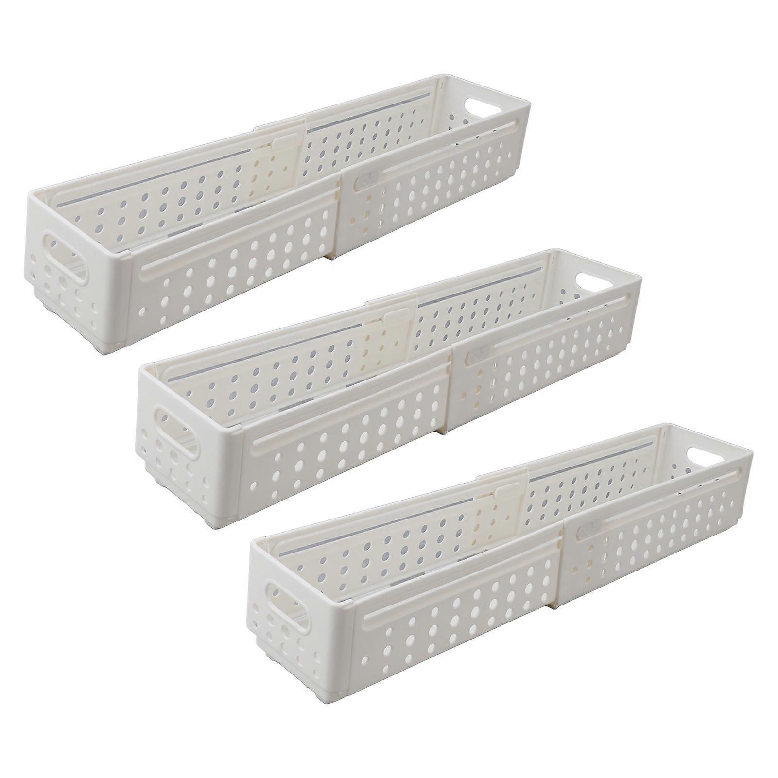 3Pcs Retractable Storage Box Space Saving Multifunctional Multi Purpose Stackable Expandable Storage Bin for Kitchen Supplies Large 