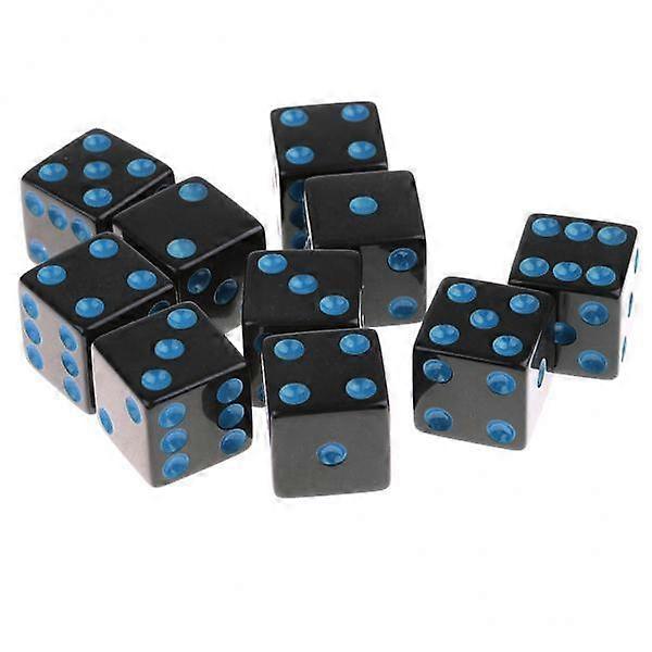 3-4pack 10 Pieces/Set Plastic Dice D6 6 Sided Dotted Dice for D&D RPG Toy Blue