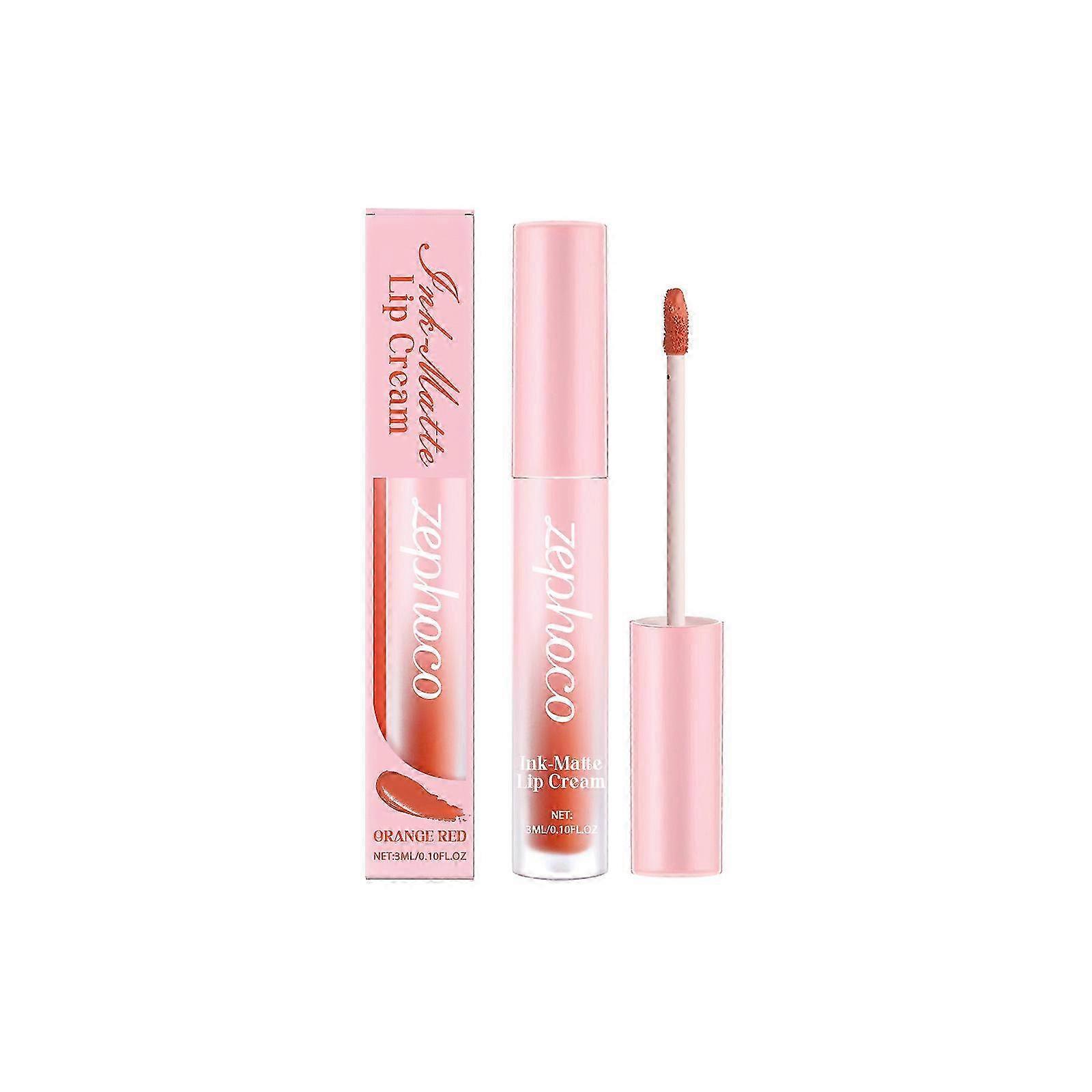 Orange matte lip gloss, moisturizing and long-lasting cups, natural moisturizing and color-producing lip gloss 2025